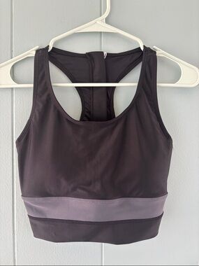 Nani Women's Black Racerback Bikini Top with Gray Band